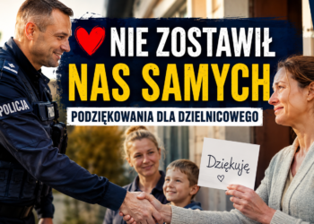„Dziękuję, że nie zostawił nas samych…” – słowa uznania dla oławskiego dzielnicowego