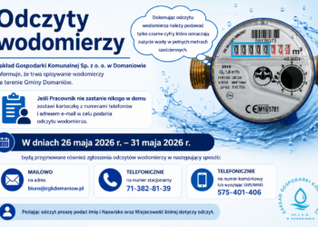 Trwają odczyty wodomierzy w Gminie Domaniów. Jak podać stan licznika?